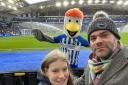 Barry Hill at the Amex Stadium with his daughter Katy