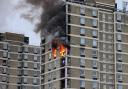 Ten fire engines and around 70 firefighters were dispatched to tackle the blaze, which had engulfed both the balcony and the interior of the flat on Road West this morning (October 21)