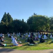 Socially distanced Eid in a Newham park. Picture: Muhammad Uddin.