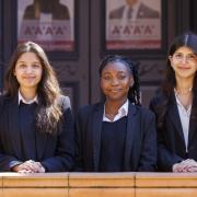 Left to right Tasneen Hossain, Feyisara Adeyemi and Harmanpreet Garcha, who have won their places through the Ivy League programme at Newham Collegiate Sixth Form (NCS)