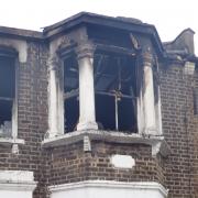 Significant damage can be seen to the house