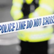 Police cordon stock image