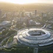 A CGI concept image of the London Stadium once the solar membrane is complete