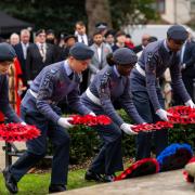 Wreaths were laid at the Central Park service