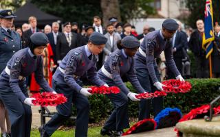 Wreaths were laid at the Central Park service