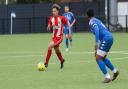 Clapton's Brandon Rooks in action against Romford