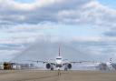 The Helvetic Embraer E190-E2 lands at London City Airport.