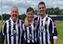 L-R: Jake's dad Tony Morgan, his nephew Frankie Morgan and brother Billy Morgan at the memorial match.