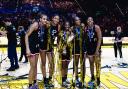 Paige Robinson (second from left) celebrates with London Lions teammates