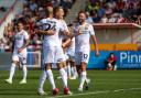 Joe Pigott celebrates scoring for Leyton Orient