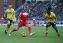 Tom James in action for Leyton Orient against Oxford