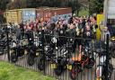 Bikers converging for Easter Egg run