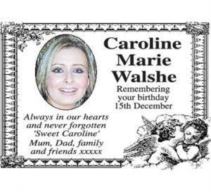 CAROLINE MARIE WALSHE