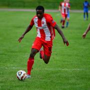 Clapton in action against AFC Dunstable in the FA Cup