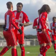 Daniel Emovon in FA Vase action for Clapton (Pic: Alam Zaman)