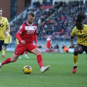 Tom James in action for Leyton Orient against Oxford