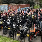 Bikers converging for Easter Egg run