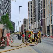 A person had to be rescued from the construction site in Silvertown Way, Canning Town