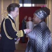 Princess Anne presented Lorraine Sunduza with her OBE