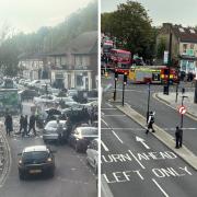 Pictures from scene of Newham crash