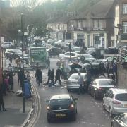 Picture from scene of Newham crash