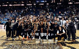 London Lions celebrate winning the British Basketball League Playoff Champions  Image: British Basketball League