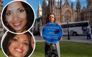 Ayse Hussein's cousin Jan Mustafa (inset) was murdered in Newham by a serial woman beater and known paedophile. She joined other bereaved families to demand tougher sentencing for murders in domestic settings